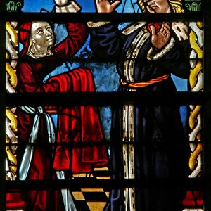 Window w234 depicting Potiphar is angry (stained glass)