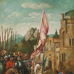 The wing of an altarpiece: the Meeting of Abraham and Melchizedek (oil on panel