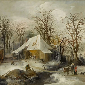 Winter Landscape, circa 1625-1630 (oil on canvas)