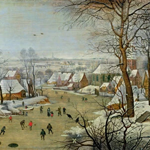 Winter Landscape with Skaters and a Bird Trap