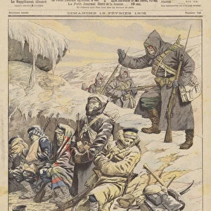 Winter in Manchuria, Russo-Japanese War (colour litho)