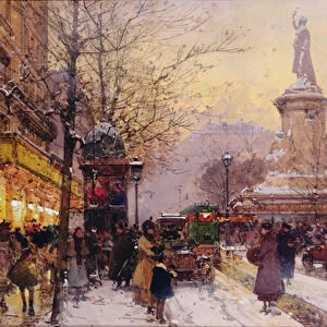Winter Paris street scene (w / c on paper)