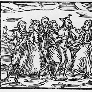 Witches dancing with the Devil, illustration from Compendium Maleficarum