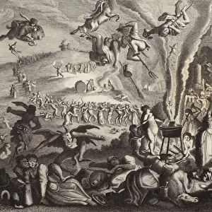 Witches Sabbath, 17th Century. Illustration for Bilder-Atlas (engraving)