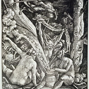 The Witches at the Sabbath, after Hans Baldung Grien, illustrated in a history of magic