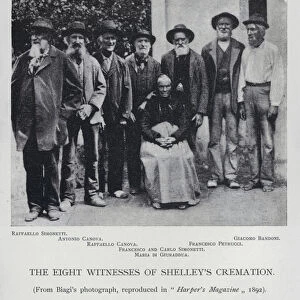 The Eight Witnesses of Shelleys Cremation (b / w photo)