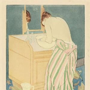 Woman bathing, 1890-1 (colour drypoint and aquatint on heavy laid paper)