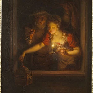 A Woman with a Burning Candle, 1818 (oil on canvas)