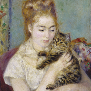 Woman with a Cat, c. 1875 (oil on canvas)