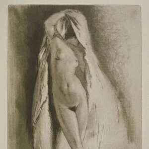 A woman draped in a sheet, illustration for Mitsou by Sidonie-Gabrielle Colette (1873-1954) published 1930 (etching & drypoint)