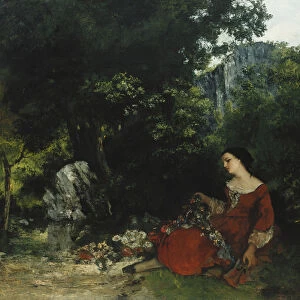 Woman with a Garland; Femme a la Guirlande, 1856 (oil on canvas)