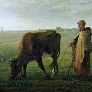 Woman Grazing her Cow, 1858 (oil on canvas)