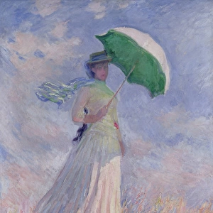 Woman with a Parasol turned to the Right, 1886 (oil on canvas)
