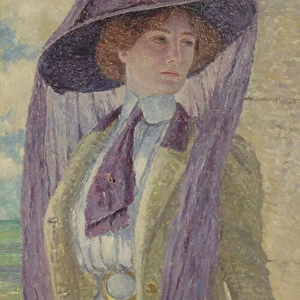 Woman with a Purple Hat