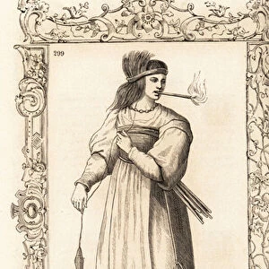 Woman of Scandinavia, 16th century. 1859-1860 (engraving)