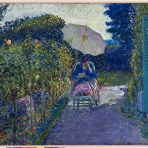 Woman Seated in a Garden, 1914 (oil on canvas)