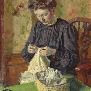 Woman Sewing, c. 1908 (oil on canvas)