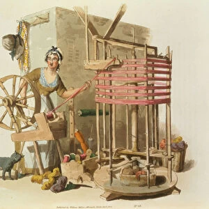 A Woman Wool Skeiner, engraved by the artist, 1808 (aquatint)