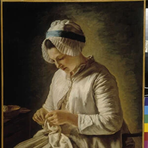 Woman at work, 18th century (oil on canvas)