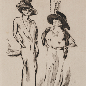 Two Women at the Ball, c. 1910 (etching)