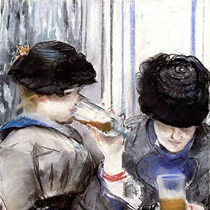 Women Drinking Beer, 1878 (pastel on linen)