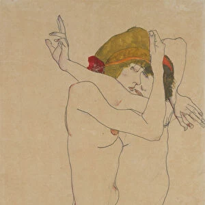 Two Women Embracing, 1913 (gouache, watercolour and graphite on paper)