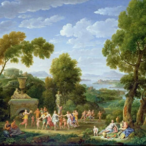 A Wooded Italianate Landscape with Nymphs Dancing, 1728 (oil on canvas)