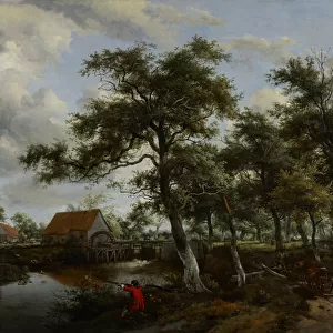 Wooded Landscape with Watermill, c. 1665 (oil on canvas)