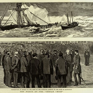 The Wreck of the "Indian Chief"(engraving)
