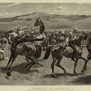 Wrestling on Horseback (engraving)