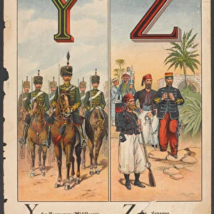 Y for Yeomanry (Middlesex). Z for Zouaves, 1889 (chromolitho)
