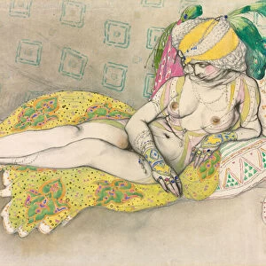 The Yellow Sultana, 1916 (charcoal, w / c, gouach)