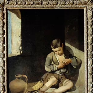 Young beggar Painting by Bartolome Murillo (1618-1682) 17th century Sun. 1, 34x1 m