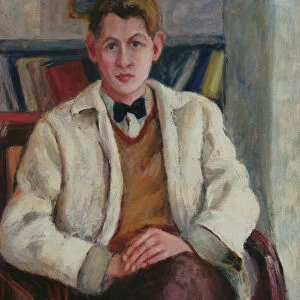 Young boy with a white blazer (oil on canvas)