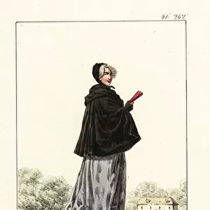 Young French woman in morning dress, mid-18th century. 1825 (lithograph)