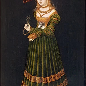 Young girl holding flowers, 1526 (oil on panel)
