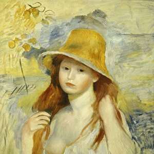 Young Girl with a Straw Hat, 1884 (oil on canvas)
