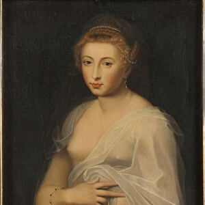 Young Lady Holding a Mirror (oil on wood)