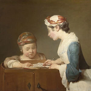 The Young Schoolmistress, 1740 (oil on canvas)