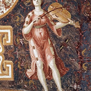 Young woman playing the violin (Fresco, 16th century)