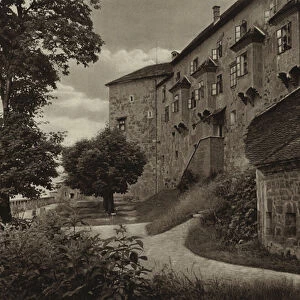 Yugoslavia: Laibach, Castle Terrace (b / w photo)