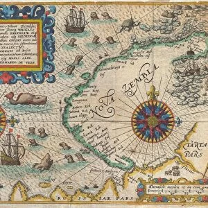 1601, De Bry and de Veer Map of Nova Zembla and the Northeast Passage, topography