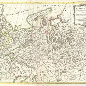 1775, Janvier Map of Western Russia, topography, cartography, geography, land, illustration