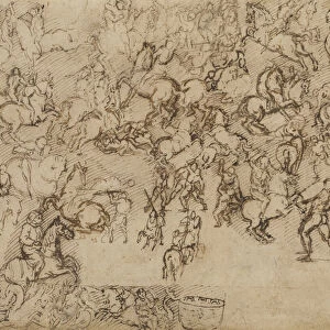 Battle Scene Girolamo Genga Italian 1467 1551
