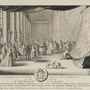 Colbert Visiting Gobelins ca 1665 Etching Sheet