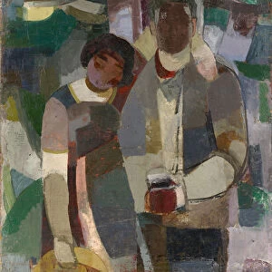 Couple Under Trees Artist Wife c. 1922-1923 oil