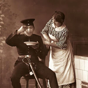 Couples love Germany Kitchens Army Saxony 1913