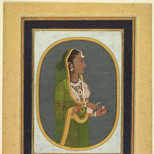 Court lady pouring wine 1760 India Mughal 18th century