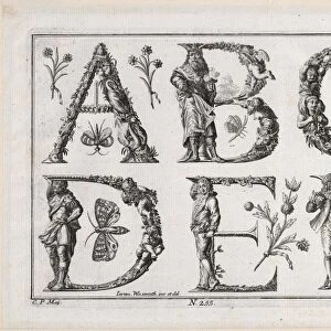 Drawings Prints, Print, Decorated Roman alphabet, Publisher, Artist, Martin Engelbrecht