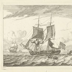 English two-mast rough water Various ships series title